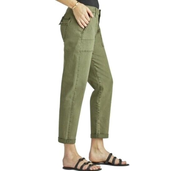 New Sam Edelman Cargo Ankle Pants Utility Crop Pant Moss Green Size 32 - Picture 2 of 16